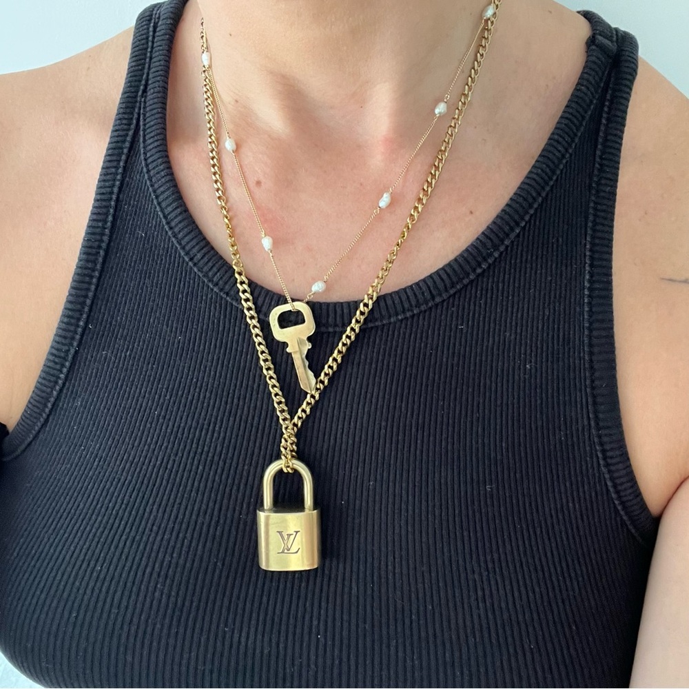 Louis Vuitton authentic vintage brass lock & key